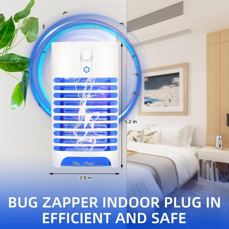 TMOHRA 2 Pack Bug Zapper Indoor Plug in, Electric Mosquito Zapper Indoor, UV Blue Bug Light Indoor Plug in for Insects Mosquitoes Bugs Gnats Moths, Indoor Fly Zapper for Living Room,Home,Kitchen,Office (2) - Image 2