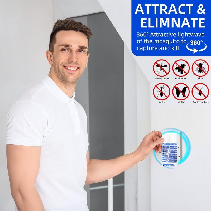 TMOHRA 2 Pack Bug Zapper Indoor Plug in, Electric Mosquito Zapper Indoor, UV Blue Bug Light Indoor Plug in for Insects Mosquitoes Bugs Gnats Moths, Indoor Fly Zapper for Living Room,Home,Kitchen,Office (2) - Image 3