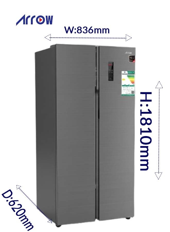 ARROW 429-Liter 15.2 Cubic Feet, Frost Free Double Door Refrigerator With Power Saving  Digital Control Panel Silver Colour RO-700SNS - Image 5