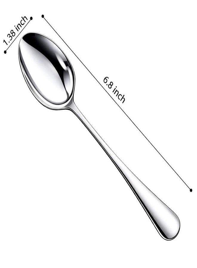 NICE KITCHEN 12 Pieces Heavy Duty Teaspoons Set,6.8" Tea Spoons Silverware,Food Grade Stainless Steel teaspoons,Small Spoons for Home, Kitchen, Restaurant,Mirror Polished and Dishwasher Safe - Image 2