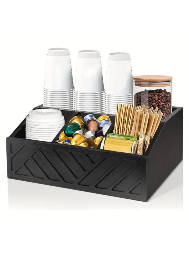 هومستر الخيزران كيس الشاي المنظم, الخشب كيس الشاي درج تخزين المنظم حامل مع 5 المقصورات, الشاي صندوق الصدر لمحطة القهوة, حزمة السكر, التحليات - Image 5