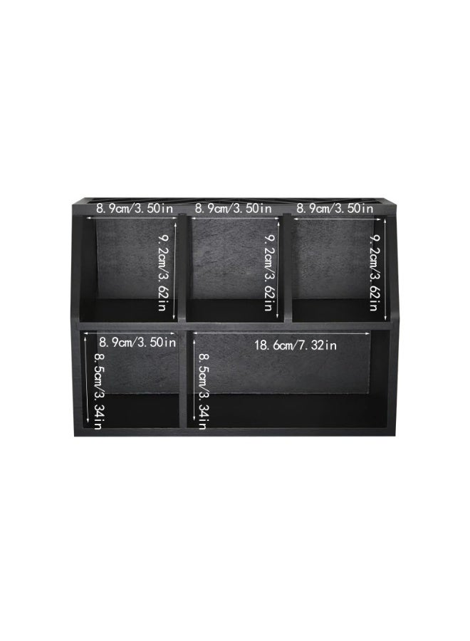 هومستر الخيزران كيس الشاي المنظم, الخشب كيس الشاي درج تخزين المنظم حامل مع 5 المقصورات, الشاي صندوق الصدر لمحطة القهوة, حزمة السكر, التحليات - Image 4