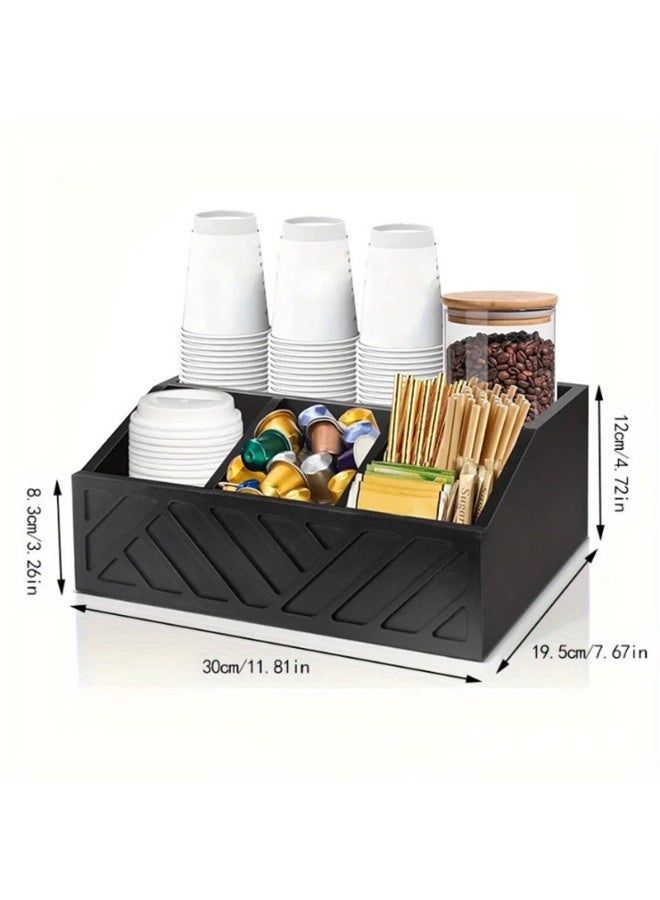 هومستر الخيزران كيس الشاي المنظم, الخشب كيس الشاي درج تخزين المنظم حامل مع 5 المقصورات, الشاي صندوق الصدر لمحطة القهوة, حزمة السكر, التحليات - Image 3