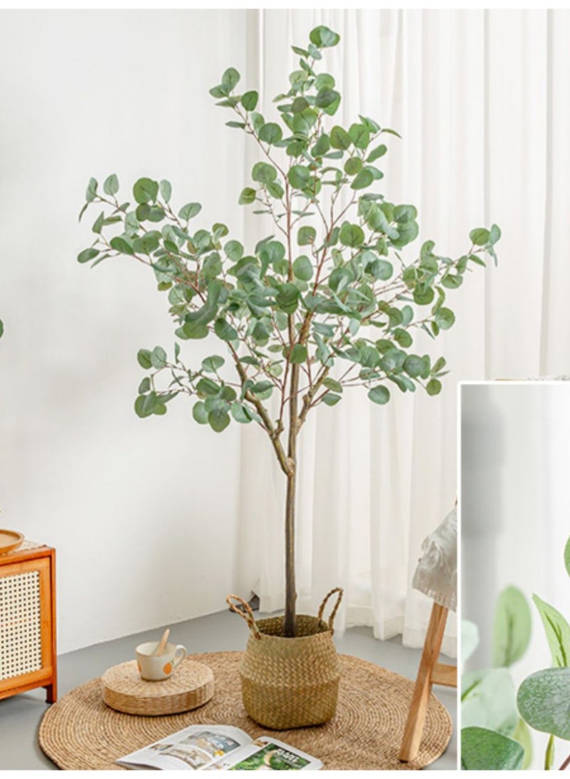 محاكاة النباتات الخضراء، 160 سم أوراق الأوكاليبتوس، شجرة الأوكاليبتوس، النباتات الزهرية المزيفة، الزخارف الكبيرة، الأرض أشجار مزيفة، النباتات الزخرفية في الأواني، تقليد الأحياء الشمالية - Image 1