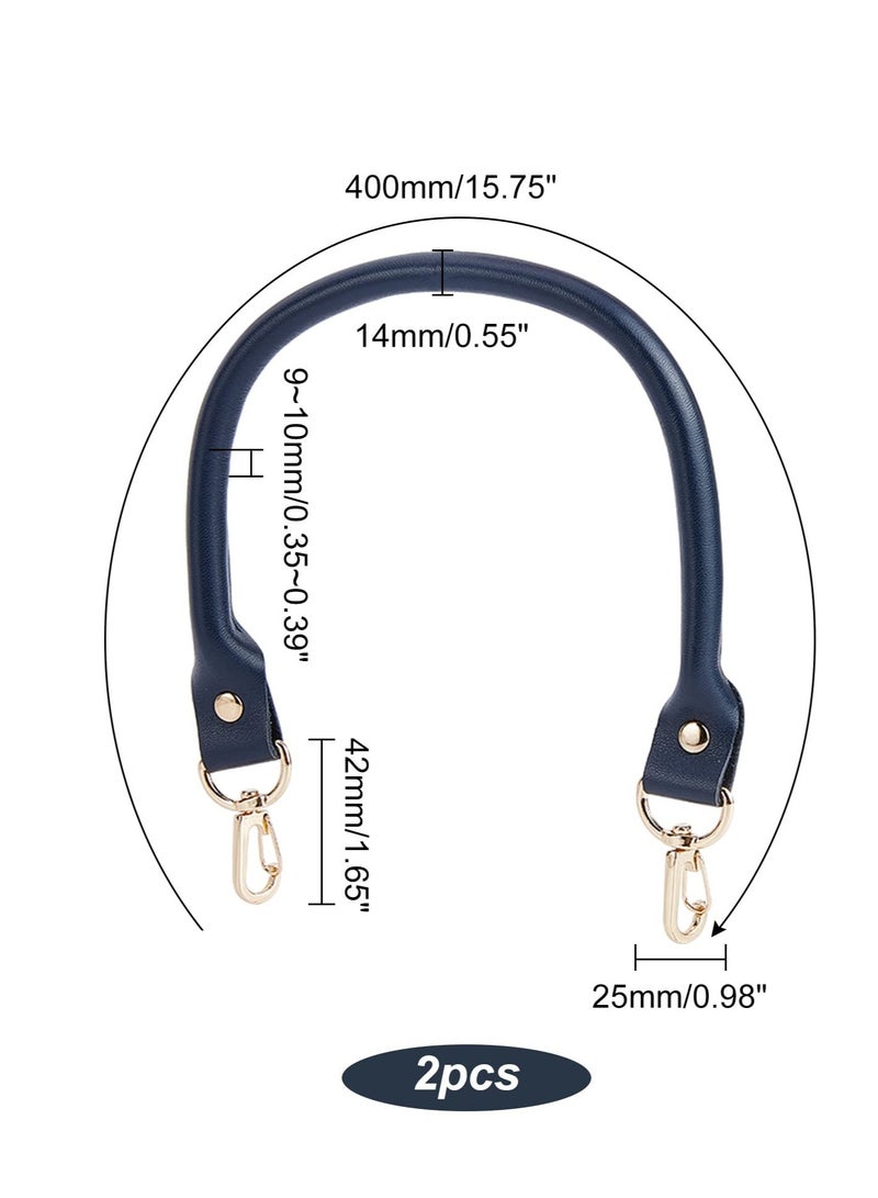 Excefore 2 Pack Leather Shoulder Bag Replacement Handles, 40 cm Leather Replacement Handles with Swivel Lobster Buckles, Suitable for Mini Clutch Purse Bag Accessories (Prussian Blue) - Image 5