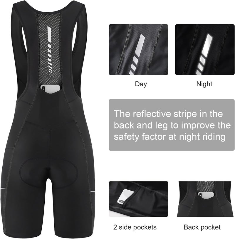Baleaf Cycling Bib Shorts Women, 4D Padded Bike Shorts with Pockets, Biking Bicycle Road Bike UPF50+ - Image 1