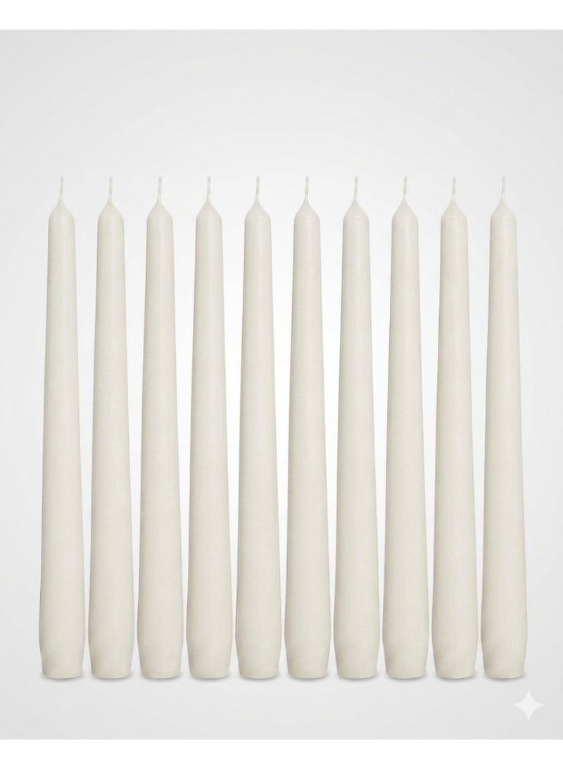 Taper Candles 10 In. (10 Count-Ivory)