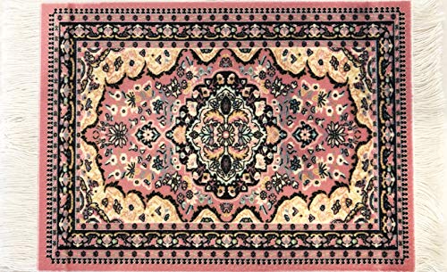 Inusitus Rug Coasters, Set of 4 Turkish Carpet Style Table Drink mats, Absorbent Kitchen and Dining Accessories, Spill & drip Protection, Rectangular - Image 2