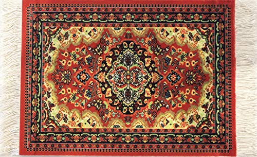 Inusitus Rug Coasters, Set of 4 Turkish Carpet Style Table Drink mats, Absorbent Kitchen and Dining Accessories, Spill & drip Protection, Rectangular - Image 4