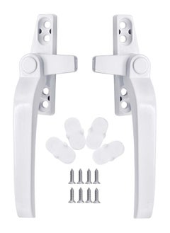 KASTWAVE SYOSI Aluminum Alloy Window Handles 1 Pairs Universal Window Handles with Security Locks White Casement Window Door Handles  - Image 1