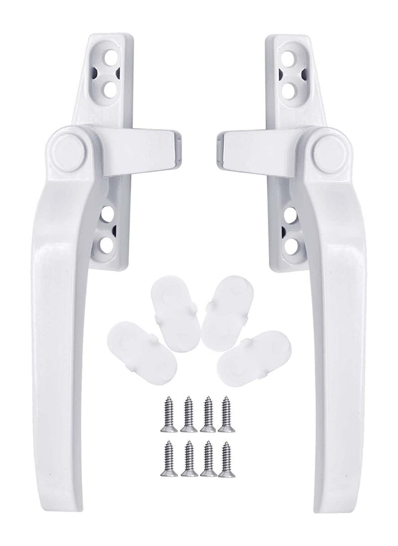 KASTWAVE - SYOSI Aluminum Alloy Window Handles 1 Pairs Universal Window Handles with Security Locks White Casement Window Door Handles - Image 1