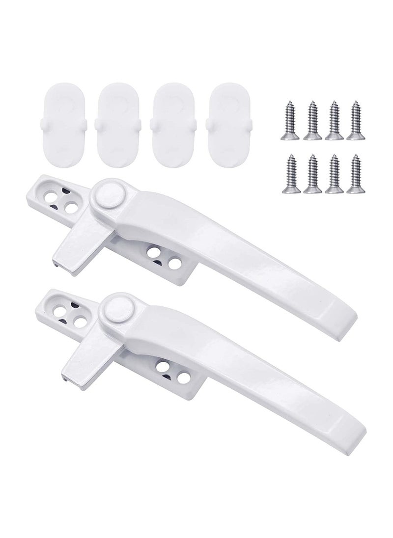 KASTWAVE - SYOSI Aluminum Alloy Window Handles 1 Pairs Universal Window Handles with Security Locks White Casement Window Door Handles - Image 1