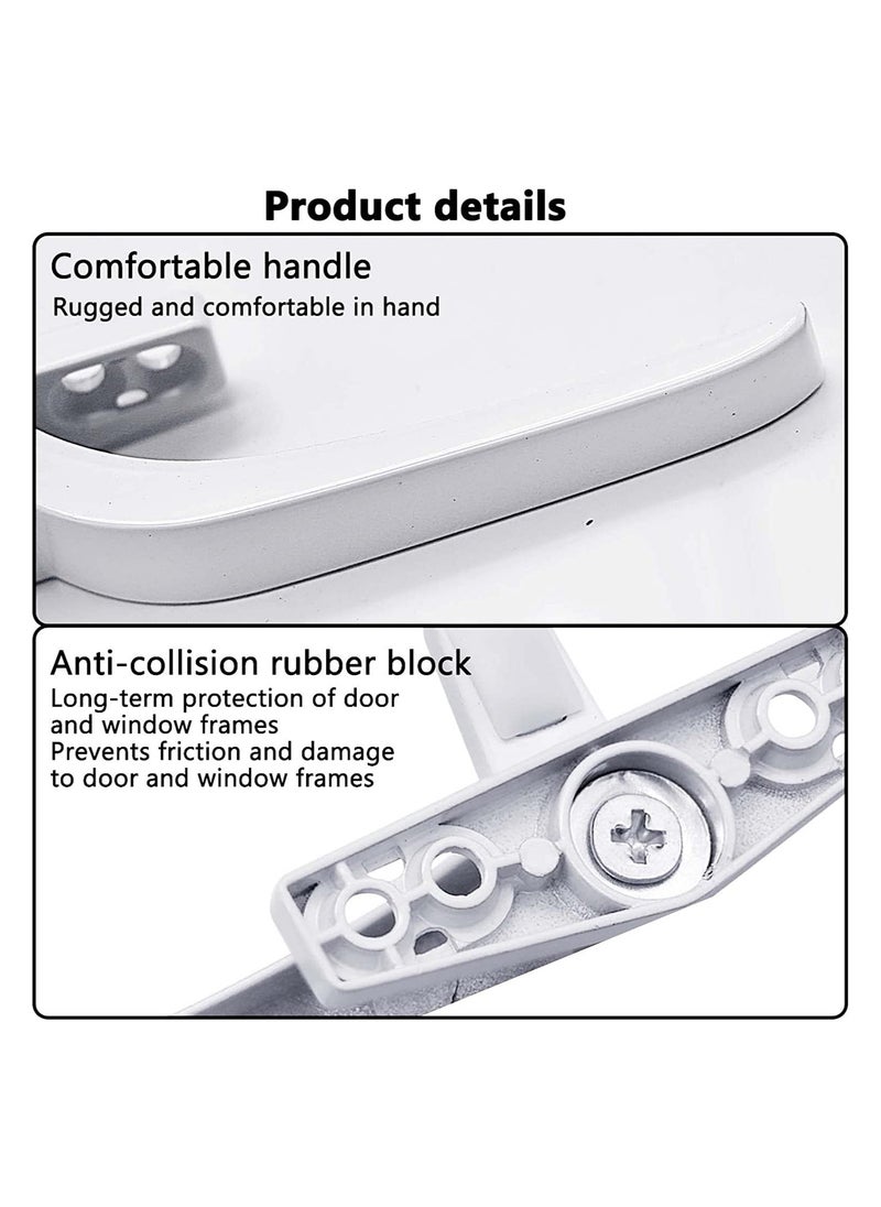 KASTWAVE - SYOSI Aluminum Alloy Window Handles 1 Pairs Universal Window Handles with Security Locks White Casement Window Door Handles - Image 1