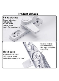 KASTWAVE SYOSI Aluminum Alloy Window Handles 1 Pairs Universal Window Handles with Security Locks White Casement Window Door Handles  - Image 3