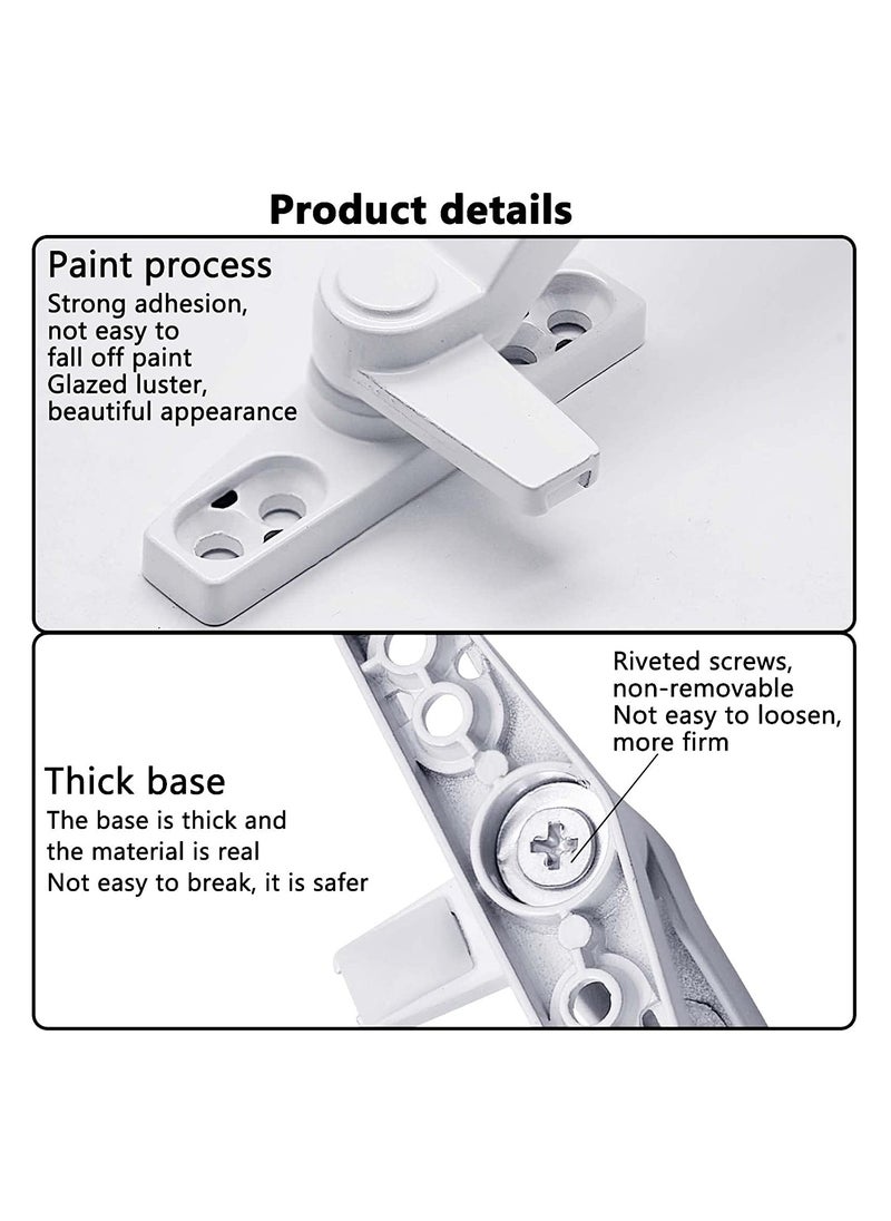 KASTWAVE - SYOSI Aluminum Alloy Window Handles 1 Pairs Universal Window Handles with Security Locks White Casement Window Door Handles - Image 1