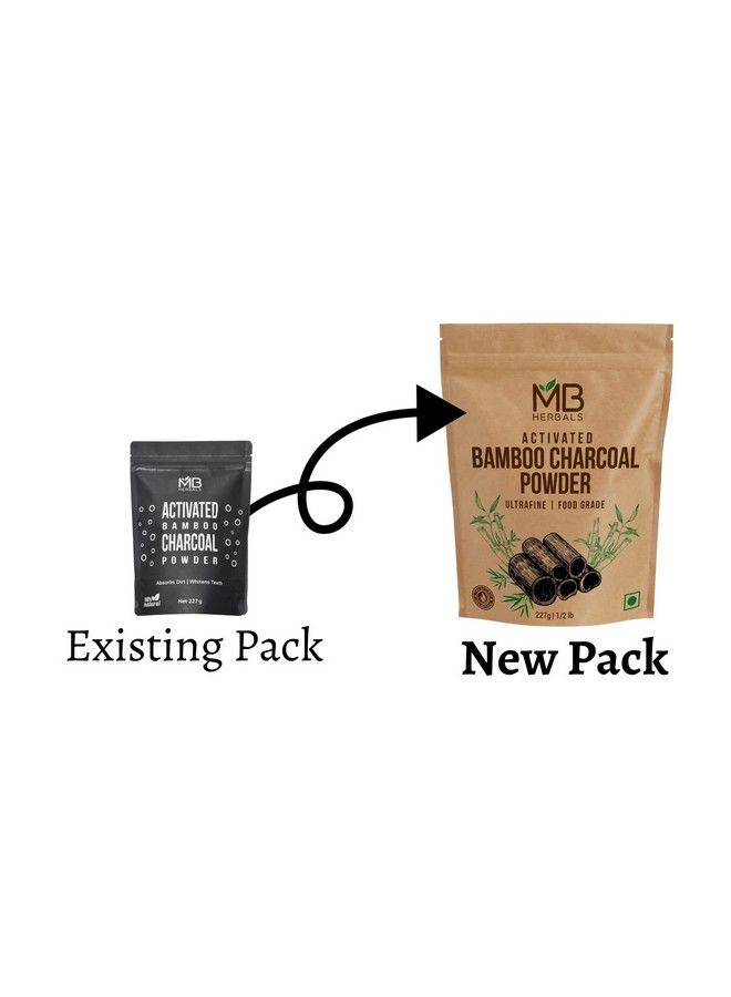 MB Herbals بودرة الفحم النشط 8 أوقية (227 جرام 0.5 رطل) ; بودرة فحم البامبو من الدرجة الغذائية ; ينظف بعمق ويزيل السموم من الجلد والشعر ; قد يختلف تغليف مكونات مسحوق الأسنان - Image 4