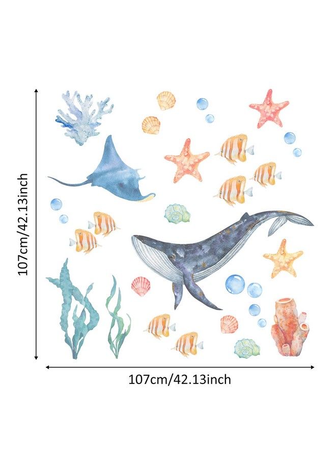 FUNLIFE Watercolor Wall Decals Peel And Stick Ocean Animals Wall Stickers Under The Sea Wall Decal Stickers For Kids Room Bedroom Playroom Nursery Room Sea Animals 2 - Image 4