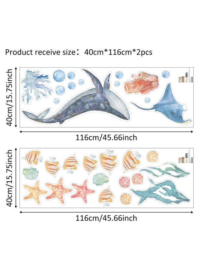 FUNLIFE Watercolor Wall Decals Peel And Stick Ocean Animals Wall Stickers Under The Sea Wall Decal Stickers For Kids Room Bedroom Playroom Nursery Room Sea Animals 2 - Image 3