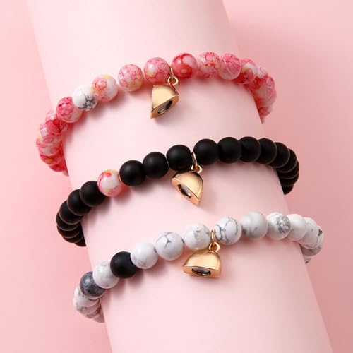 COLORFUL BLING BFF Bracelet for 3,Mother Daughter Bracelets Set,Cross Butterfly Heart Charm Bracelet for Women Men,Love Heart Matching Strand Bracelets Friendship Jewelry Gifts ﻿-Style 2 - Image 2