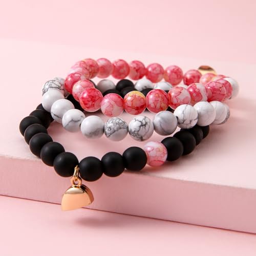 COLORFUL BLING BFF Bracelet for 3,Mother Daughter Bracelets Set,Cross Butterfly Heart Charm Bracelet for Women Men,Love Heart Matching Strand Bracelets Friendship Jewelry Gifts ﻿-Style 2 - Image 4