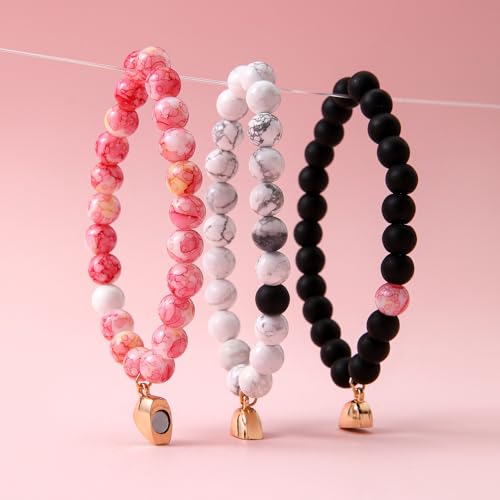 COLORFUL BLING BFF Bracelet for 3,Mother Daughter Bracelets Set,Cross Butterfly Heart Charm Bracelet for Women Men,Love Heart Matching Strand Bracelets Friendship Jewelry Gifts ﻿-Style 2 - Image 3