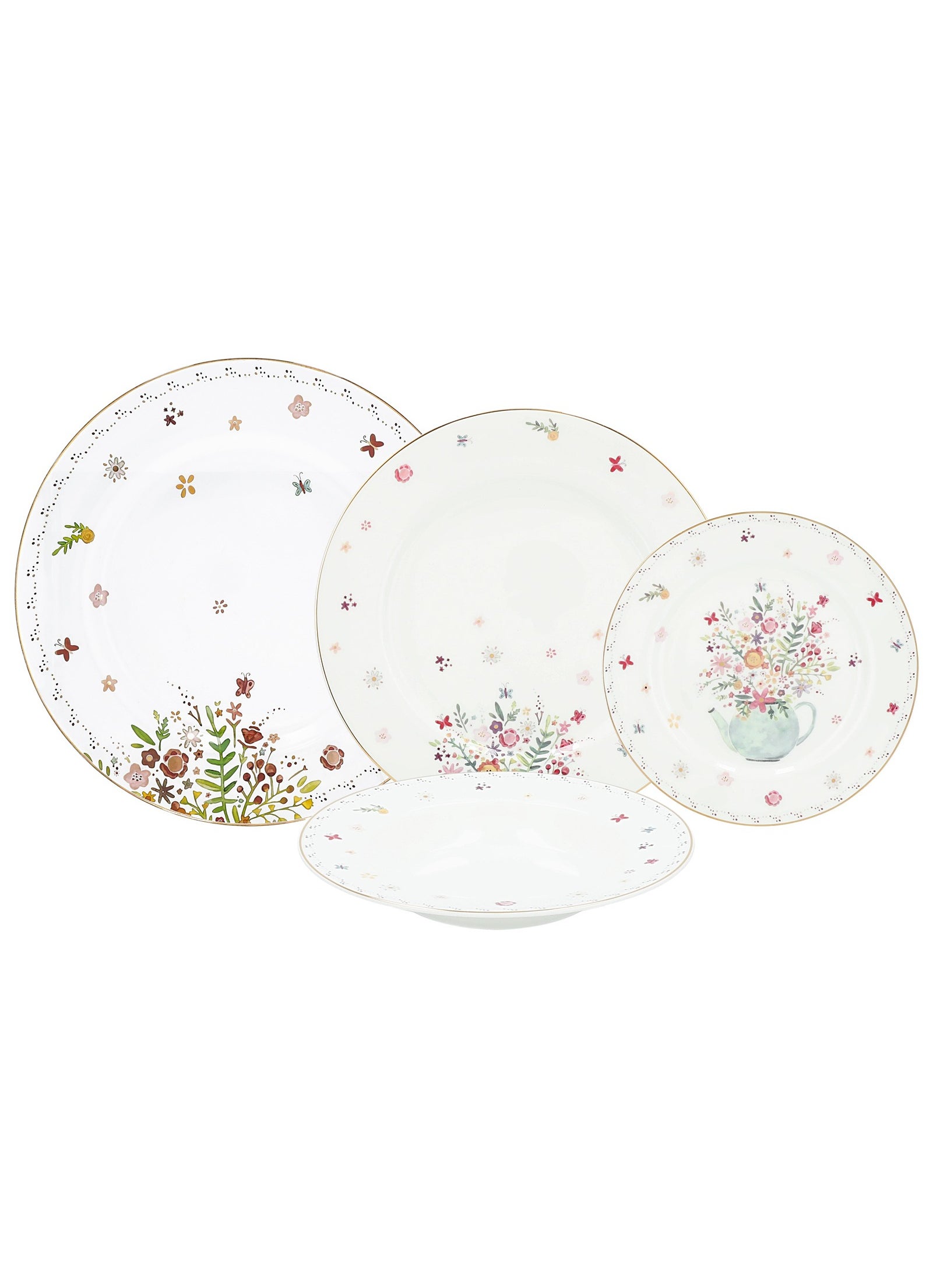 La Mesa 16 Pieces Porcelain Dinner Set 35x24x34.5cm Multicolor 