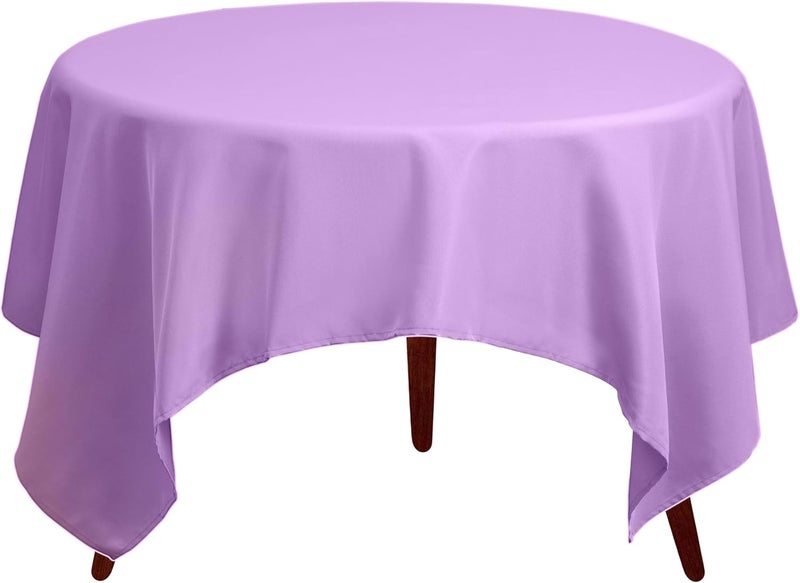 Gee Di Moda Square Tablecloth - 52 x 52 Inch Lavender Table Cloth for Small Square or Round Tables - Heavy Duty Washable Fabric - for Buffet Table, Holiday Party, Dinner, Wedding & Baby Shower - Image 2