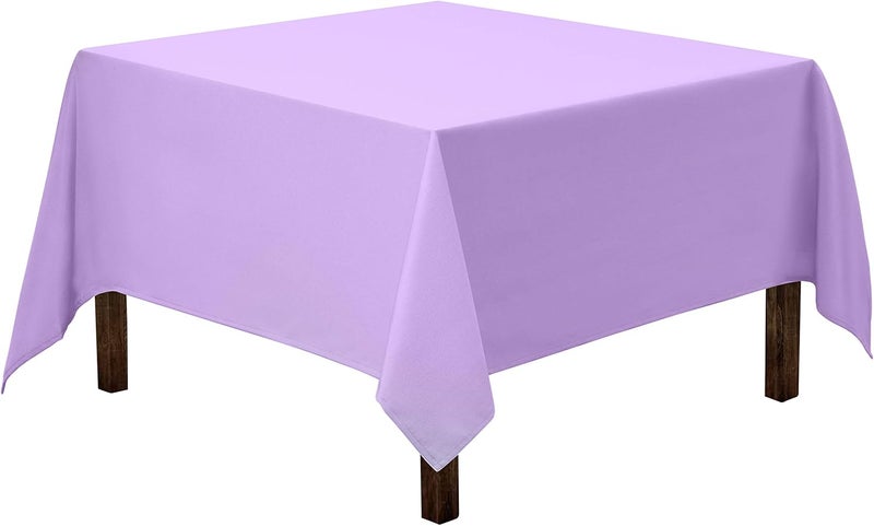 Gee Di Moda Square Tablecloth - 52 x 52 Inch Lavender Table Cloth for Small Square or Round Tables - Heavy Duty Washable Fabric - for Buffet Table, Holiday Party, Dinner, Wedding & Baby Shower - Image 1