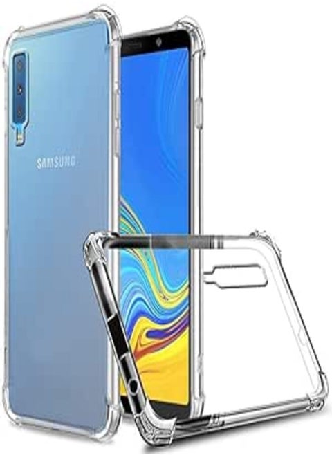 Galaxy A7/A750 (2018) Case Slim Thin Anti-Scratch Clear Flexible TPU Silicone Four Corner Bumper Protective Case Cover Compatible Samsung Galaxy A7