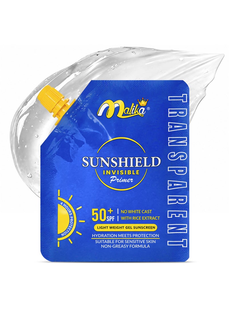 مليكا مالیكا Sunshield واقي الشمس للوجه 50ml | واقي شمس SPF 50 وأساس مكياج 2 في 1 | مرطّب ملوّن مع SPF | واقي شمس كوري بدون بقع بيضاء - Image 1