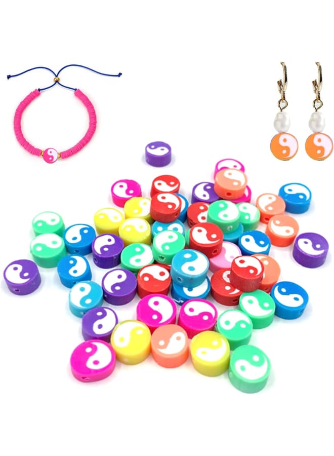 【Material】Yin Yang pattern beads are made of high-quality soft ceramic, safe and environmentally friendly, non-toxic and tasteless, with clear pattern printing and bright colors. 【age】The age contains 300 pieces of Yin Yang pattern beads. The quality of the product is reliable and the quantity is sufficient, which can well meet your needs. 【Specification】Yin Yang pattern beads have a diameter of 10 mm, a thickness of 4.5 mm, and a hole diameter of 2 mm. Please refer to the product size picture before buying. 【Advantage】Yin Yang pattern beads are designed with Tai Chi style, with unique and creative styles, which are very popular among craft lovers. 【Application】Yin Yang pattern beads are very decorative, suitable for DIY bracelets, necklaces, pendants, hair accessories and other handicrafts. - Image 1