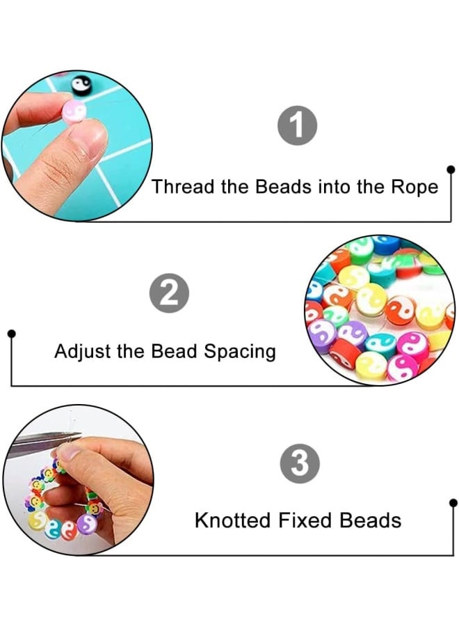 【Material】Yin Yang pattern beads are made of high-quality soft ceramic, safe and environmentally friendly, non-toxic and tasteless, with clear pattern printing and bright colors. 【age】The age contains 300 pieces of Yin Yang pattern beads. The quality of the product is reliable and the quantity is sufficient, which can well meet your needs. 【Specification】Yin Yang pattern beads have a diameter of 10 mm, a thickness of 4.5 mm, and a hole diameter of 2 mm. Please refer to the product size picture before buying. 【Advantage】Yin Yang pattern beads are designed with Tai Chi style, with unique and creative styles, which are very popular among craft lovers. 【Application】Yin Yang pattern beads are very decorative, suitable for DIY bracelets, necklaces, pendants, hair accessories and other handicrafts. - Image 3