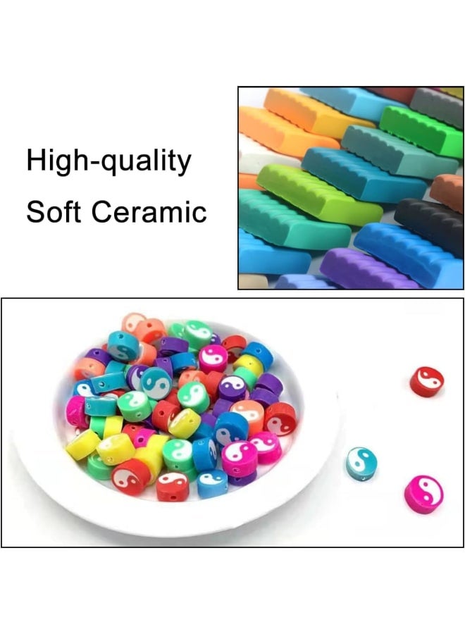 【Material】Yin Yang pattern beads are made of high-quality soft ceramic, safe and environmentally friendly, non-toxic and tasteless, with clear pattern printing and bright colors. 【age】The age contains 300 pieces of Yin Yang pattern beads. The quality of the product is reliable and the quantity is sufficient, which can well meet your needs. 【Specification】Yin Yang pattern beads have a diameter of 10 mm, a thickness of 4.5 mm, and a hole diameter of 2 mm. Please refer to the product size picture before buying. 【Advantage】Yin Yang pattern beads are designed with Tai Chi style, with unique and creative styles, which are very popular among craft lovers. 【Application】Yin Yang pattern beads are very decorative, suitable for DIY bracelets, necklaces, pendants, hair accessories and other handicrafts. - Image 4