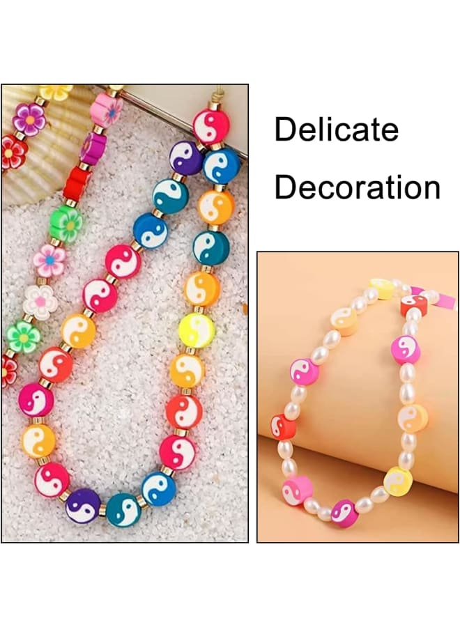 【Material】Yin Yang pattern beads are made of high-quality soft ceramic, safe and environmentally friendly, non-toxic and tasteless, with clear pattern printing and bright colors. 【age】The age contains 300 pieces of Yin Yang pattern beads. The quality of the product is reliable and the quantity is sufficient, which can well meet your needs. 【Specification】Yin Yang pattern beads have a diameter of 10 mm, a thickness of 4.5 mm, and a hole diameter of 2 mm. Please refer to the product size picture before buying. 【Advantage】Yin Yang pattern beads are designed with Tai Chi style, with unique and creative styles, which are very popular among craft lovers. 【Application】Yin Yang pattern beads are very decorative, suitable for DIY bracelets, necklaces, pendants, hair accessories and other handicrafts. - Image 5