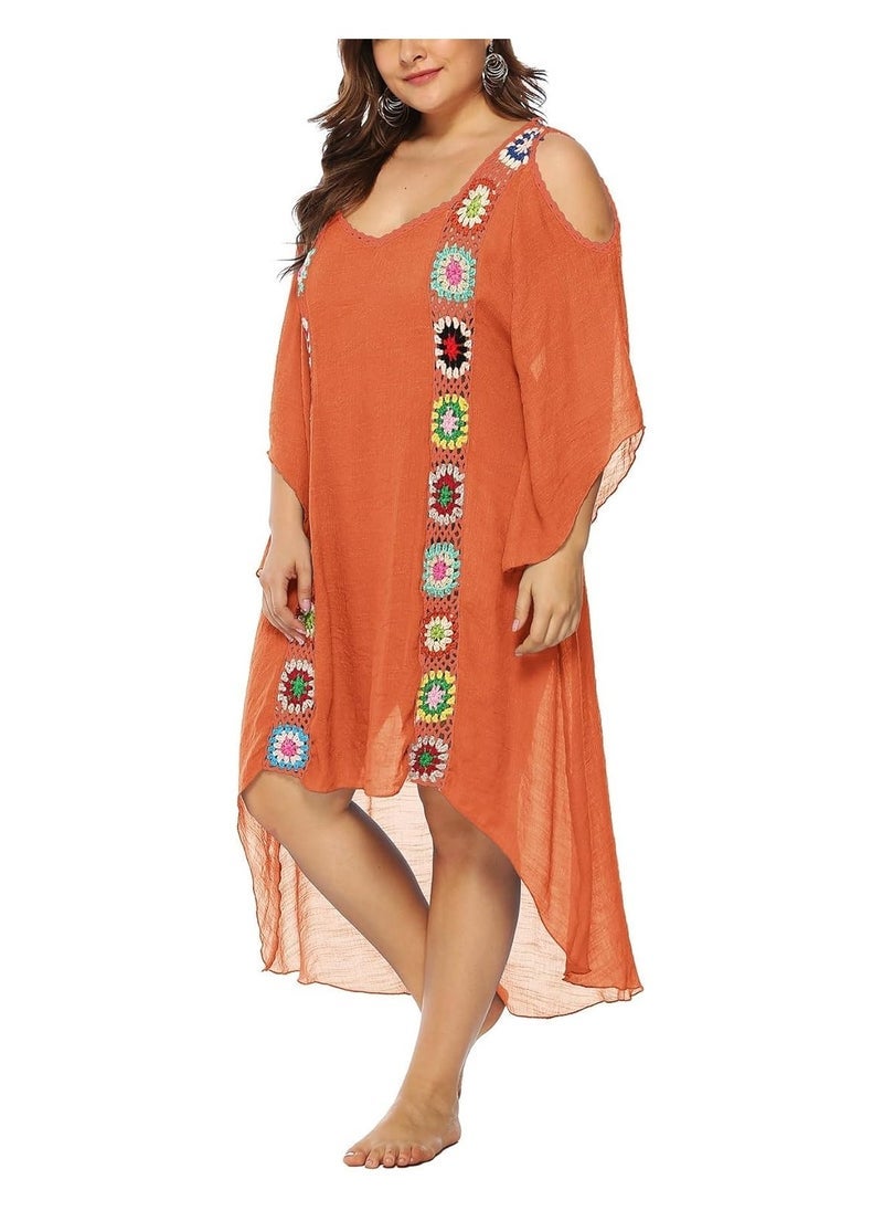 NADANBAO Women's Cover Up Beachwear, Adjustable Bikini Swimwear, Beach Dress, Bathing Suit Sunscreen Swim Skirt, Women's Print Beach Wear, with Tassel Crochet Trim - Image 3