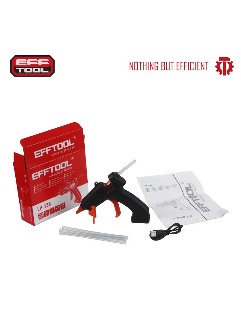 EFFTOOL Glue Gun, Includes Glue Sticks - Fast Heating Mini Glue Gun, Hot Melt Glue Gun Kit Suitable for Children Do School Heating Arts, DIY Art, Home Repair, Wood, Glass, Card, Plastic  - Image 4