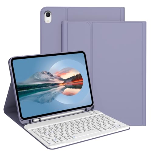 Divufus Keyboard Case for iPad 11th Generation (A16) 2025, for iPad 10th Generation 2022 [Magnetic Detachable Wireless Keyboard][Support 3 System] Folio Case with Pencil Holder, Lavender Gray - Image 1