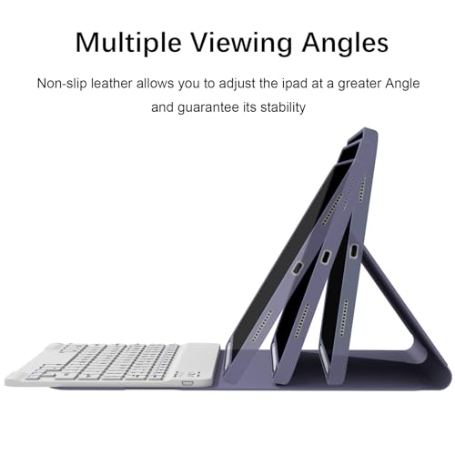 Divufus Keyboard Case for iPad 11th Generation (A16) 2025, for iPad 10th Generation 2022 [Magnetic Detachable Wireless Keyboard][Support 3 System] Folio Case with Pencil Holder, Lavender Gray - Image 4