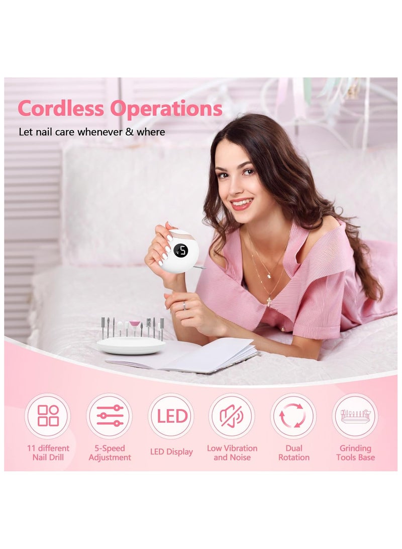 BlueFire 3-in-1 Multifunctional Electric Nail Clipper with Digital Display, UV LED Light, Nail Polisher & Trimmer Set – Automatic Fingernail Cutter, Nail File & Manicure Tool for Home & Travel, Rechargeable Nail Care Kit with 13 Attachments - Image 2