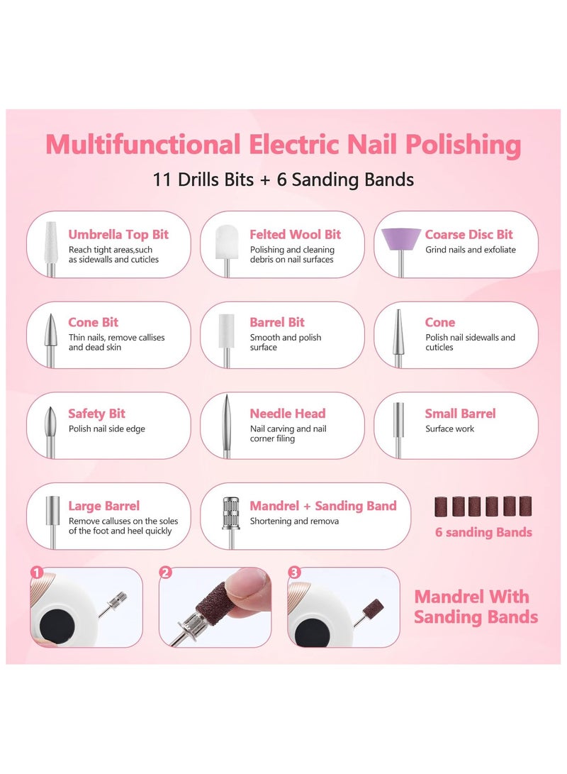 BlueFire 3-in-1 Multifunctional Electric Nail Clipper with Digital Display, UV LED Light, Nail Polisher & Trimmer Set – Automatic Fingernail Cutter, Nail File & Manicure Tool for Home & Travel, Rechargeable Nail Care Kit with 13 Attachments - Image 5