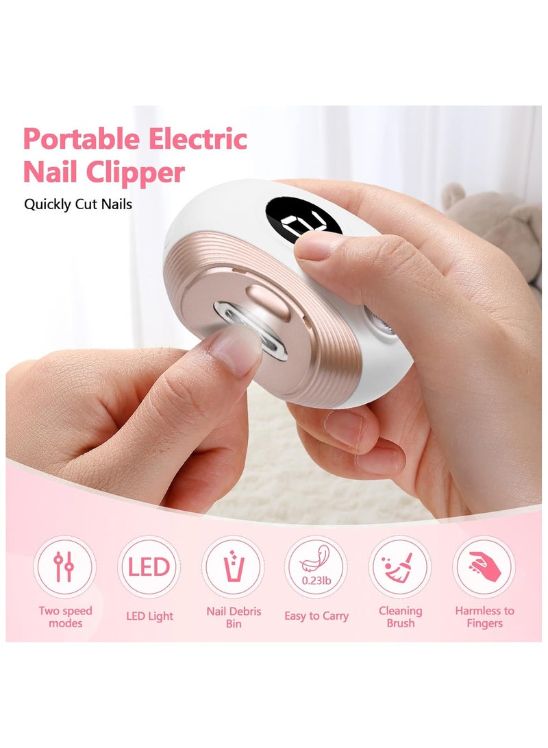 BlueFire 3-in-1 Multifunctional Electric Nail Clipper with Digital Display, UV LED Light, Nail Polisher & Trimmer Set – Automatic Fingernail Cutter, Nail File & Manicure Tool for Home & Travel, Rechargeable Nail Care Kit with 13 Attachments - Image 3