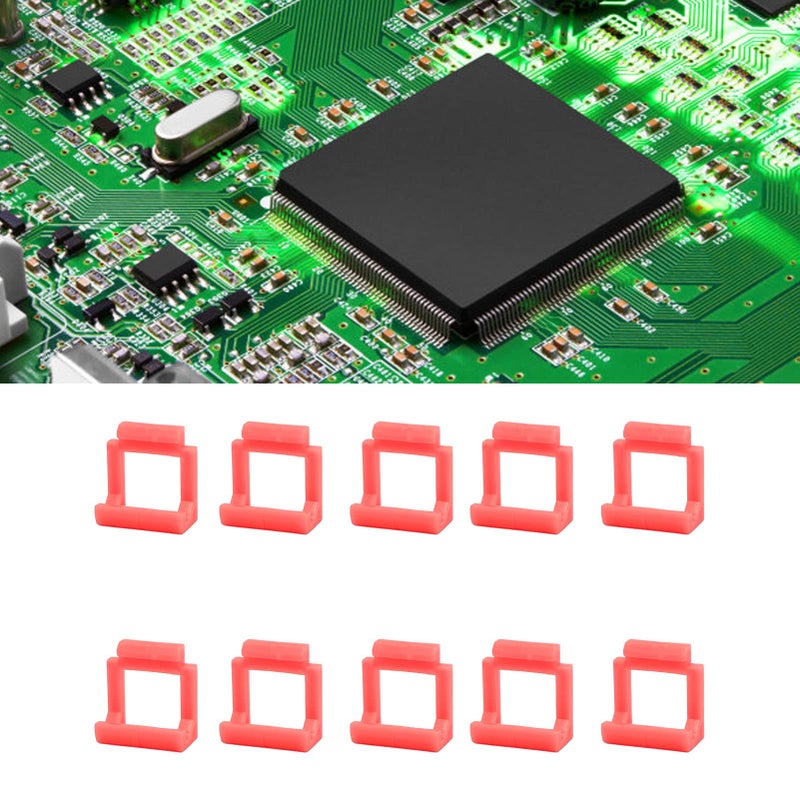 Red PCIE Riser Card Retainer Locking Clips Set of 10 for Adapter - Image 3