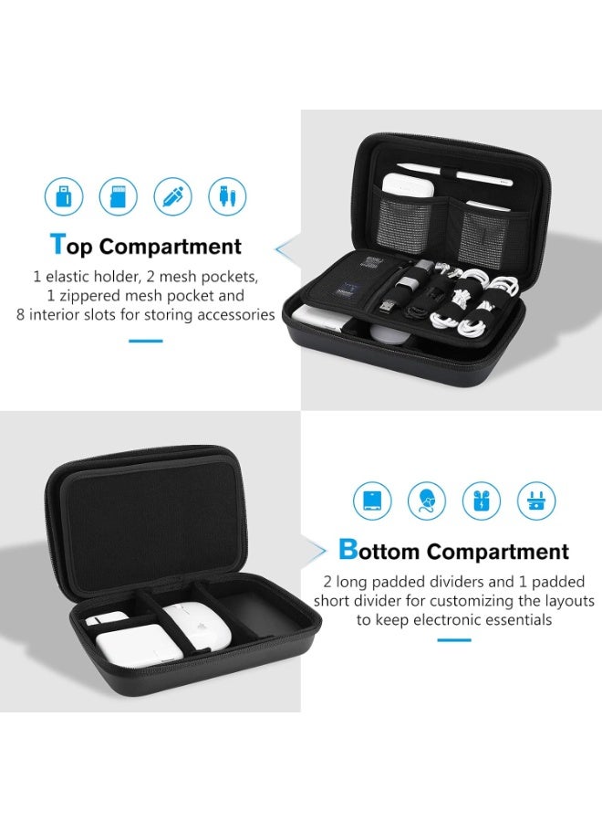 بروكاس حقيبة بروكيس الصلبة لتنظيم الإلكترونيات أثناء السفر – حقيبة تخزين محمولة لمحول ماك بوك، الشواحن، الكابلات، الباور بنك، ماوس أبل ماجيك، قلم أبل وذاكرات USB - Image 3