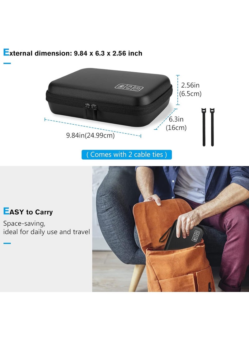 بروكاس حقيبة بروكيس الصلبة لتنظيم الإلكترونيات أثناء السفر – حقيبة تخزين محمولة لمحول ماك بوك، الشواحن، الكابلات، الباور بنك، ماوس أبل ماجيك، قلم أبل وذاكرات USB - Image 2