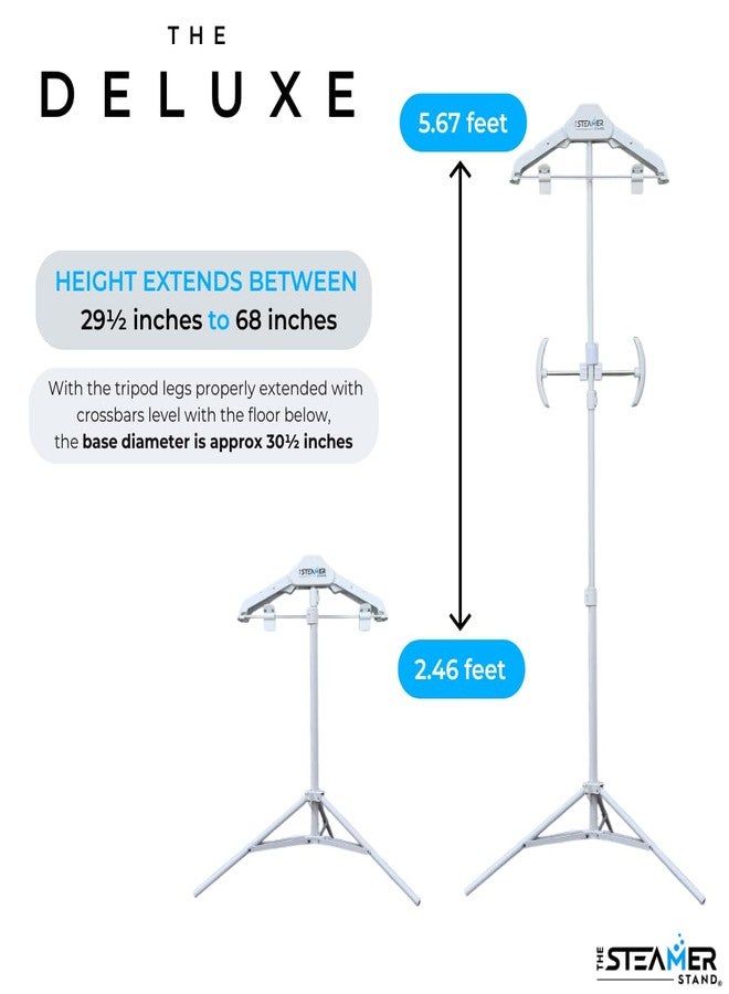 The Steamer Stand Deluxe | Adjustable Standing Garment Steaming Rack with Hanger | Fast, Foldable, Portable Clothes Steam Ironing Solution for Travel & Home - Image 4