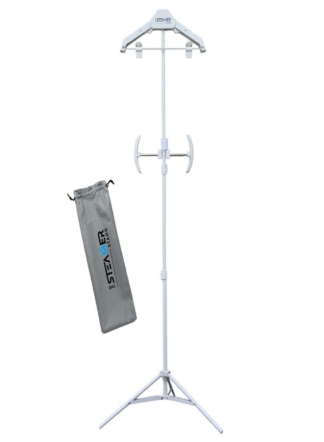 The Steamer Stand Deluxe | Adjustable Standing Garment Steaming Rack with Hanger | Fast, Foldable, Portable Clothes Steam Ironing Solution for Travel & Home - Image 1