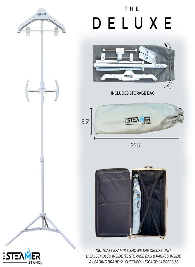 The Steamer Stand Deluxe | Adjustable Standing Garment Steaming Rack with Hanger | Fast, Foldable, Portable Clothes Steam Ironing Solution for Travel & Home - Image 2