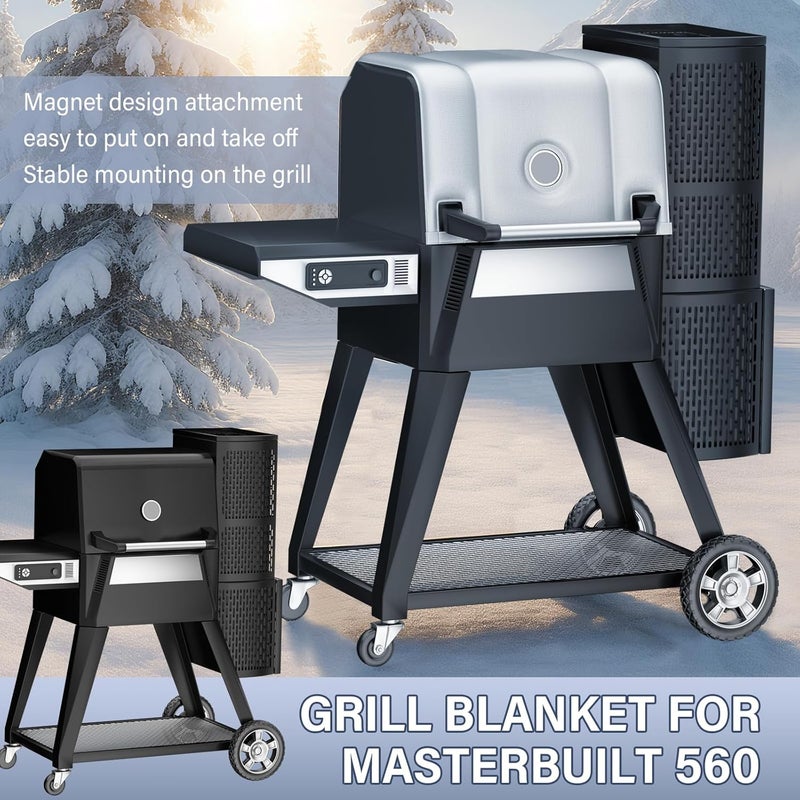 Utheer Grill Thermal Insulated Blanket for Masterbuilt Gravity Series 560 Charcoal Grill, fits MB20080220 Gravity Series Grill Smoker Insulation Blanket for Winter Cooking - Image 2
