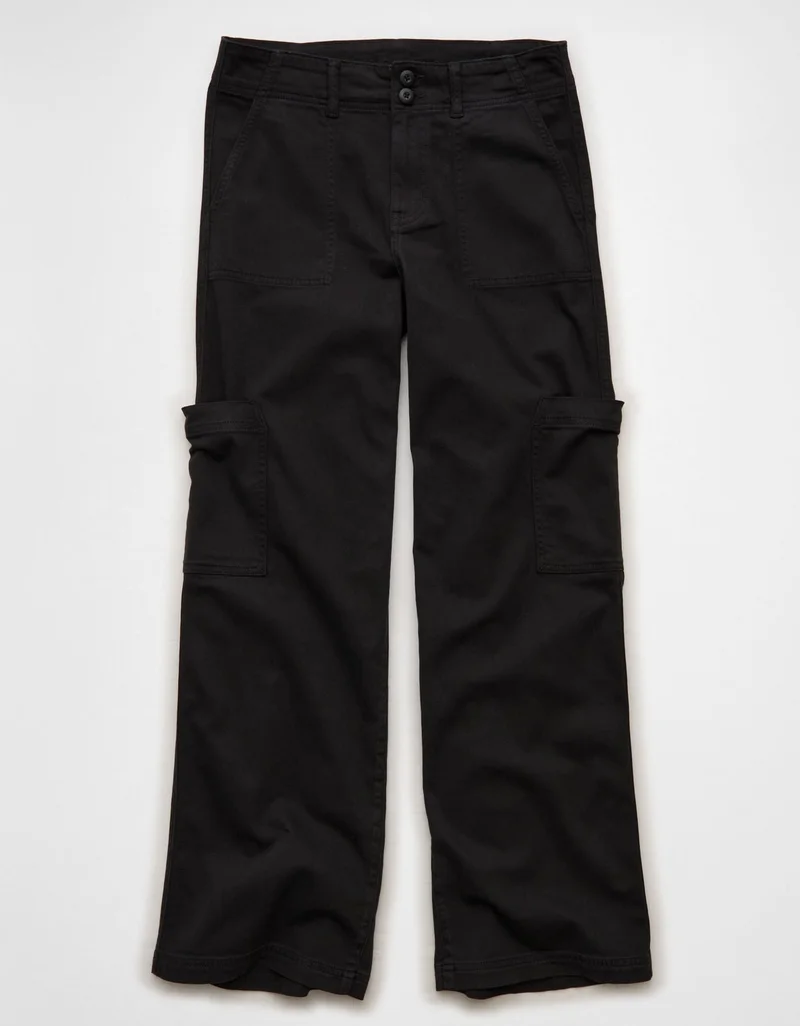 AE Stretch Super High-Waisted Wide-Leg Cargo Pant