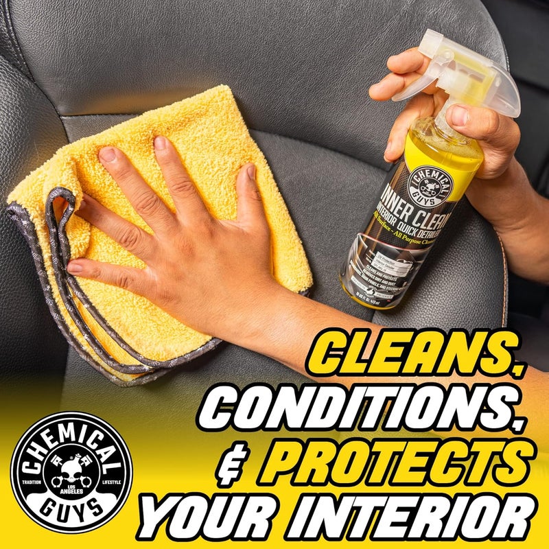 Chemical Guys SPI_663_1602 InnerClean Interior Quick Detailer and Protectant, Pineapple Scent, Safe for Cars, Trucks, SUVs, Jeeps, Motorcycles, RVs & More, 16 fl oz, 2 Pack - Image 2